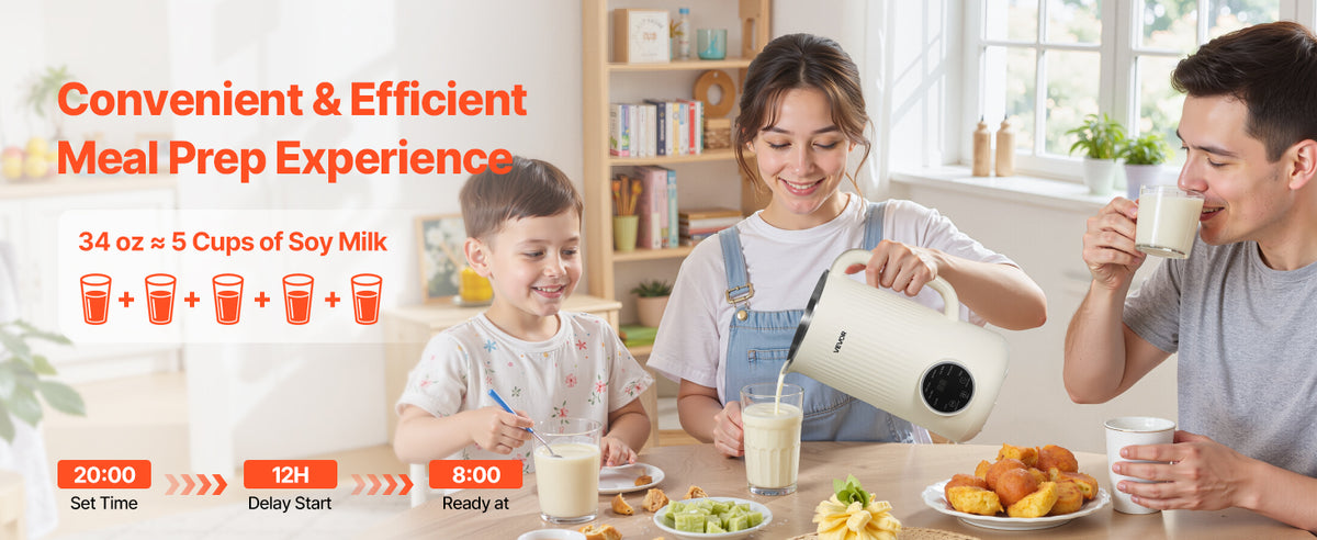 VEVOR 8-in-1 Nut Milk Maker for Soy and Oat Milk