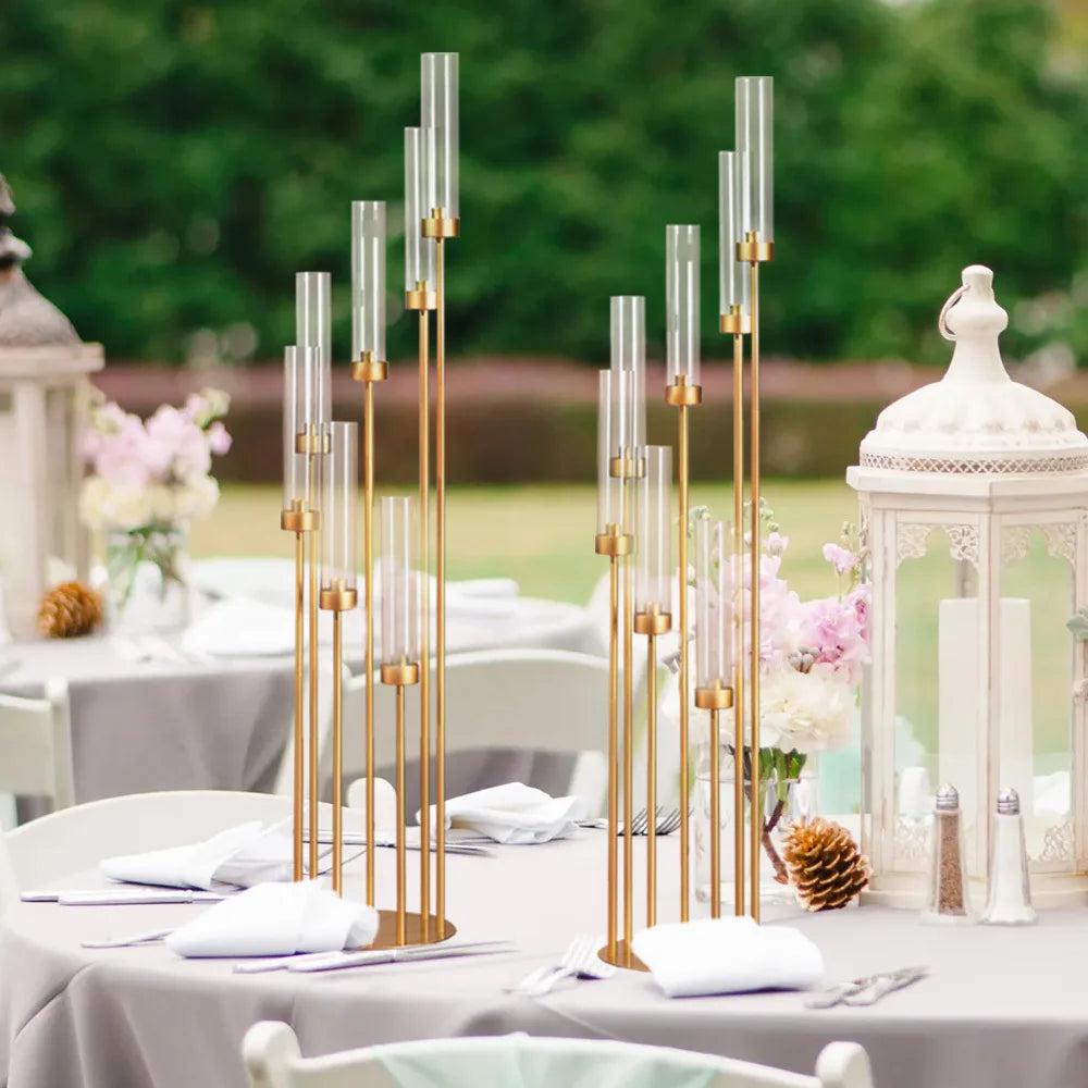 VINCIGANT Seven Arm Floor Candelabra With Removable Acrylic Shades