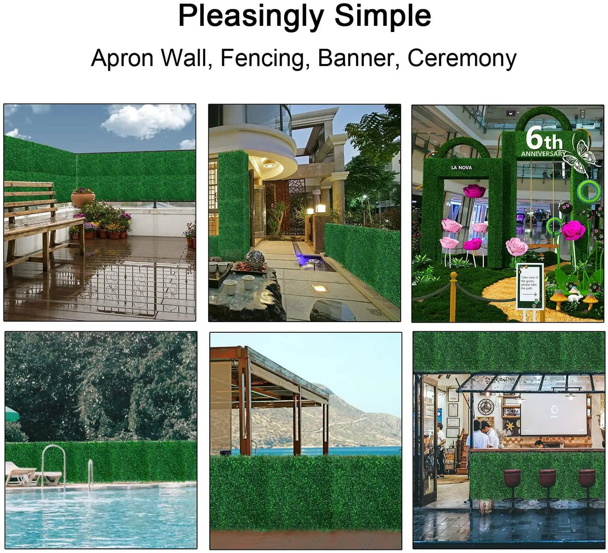 SucceBuy Artificial Boxwood Hedge Panels for Outdoor Privacy and Decor