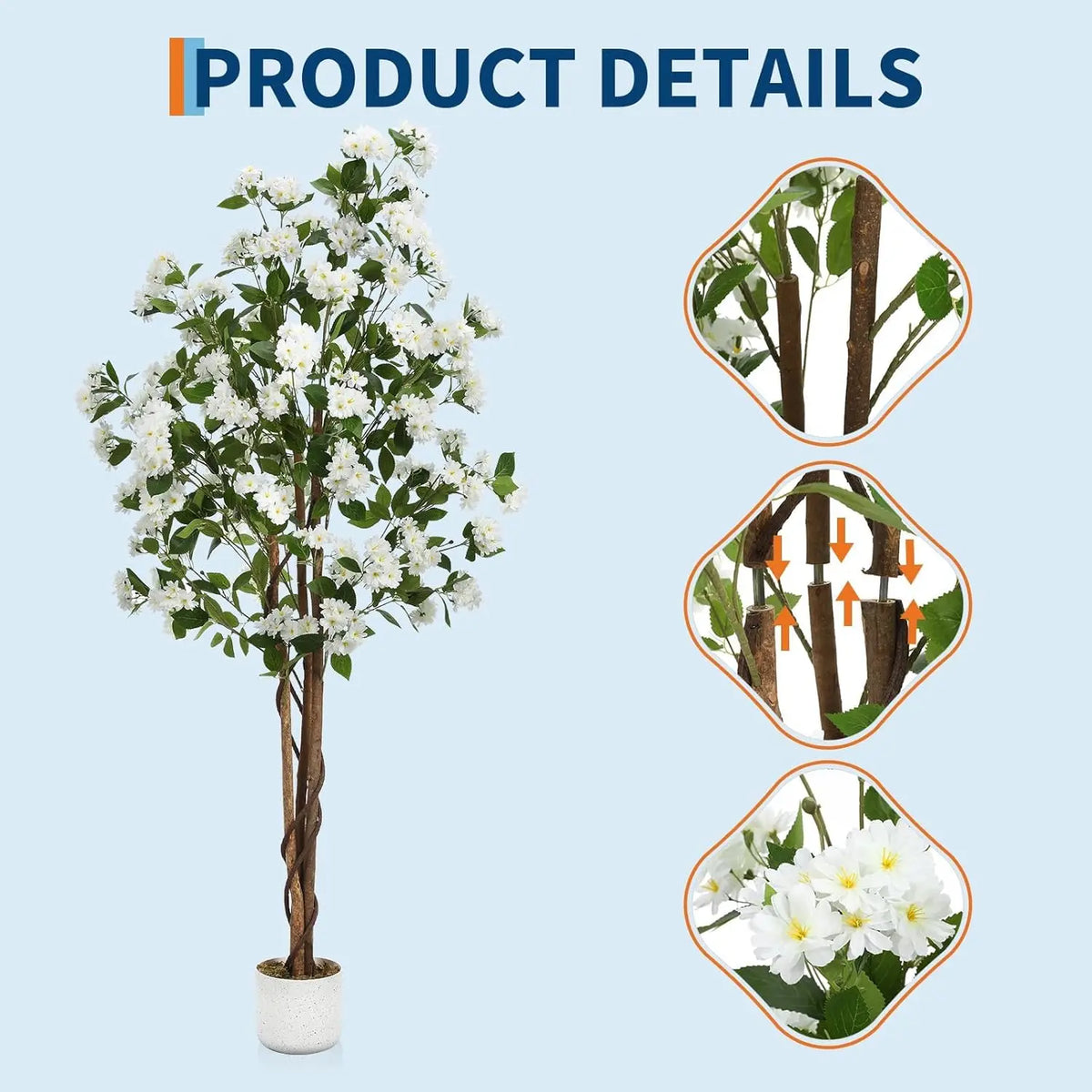 HiMISS Artificial Osmanthus Tree With Lifelike Flowers For Home Decor