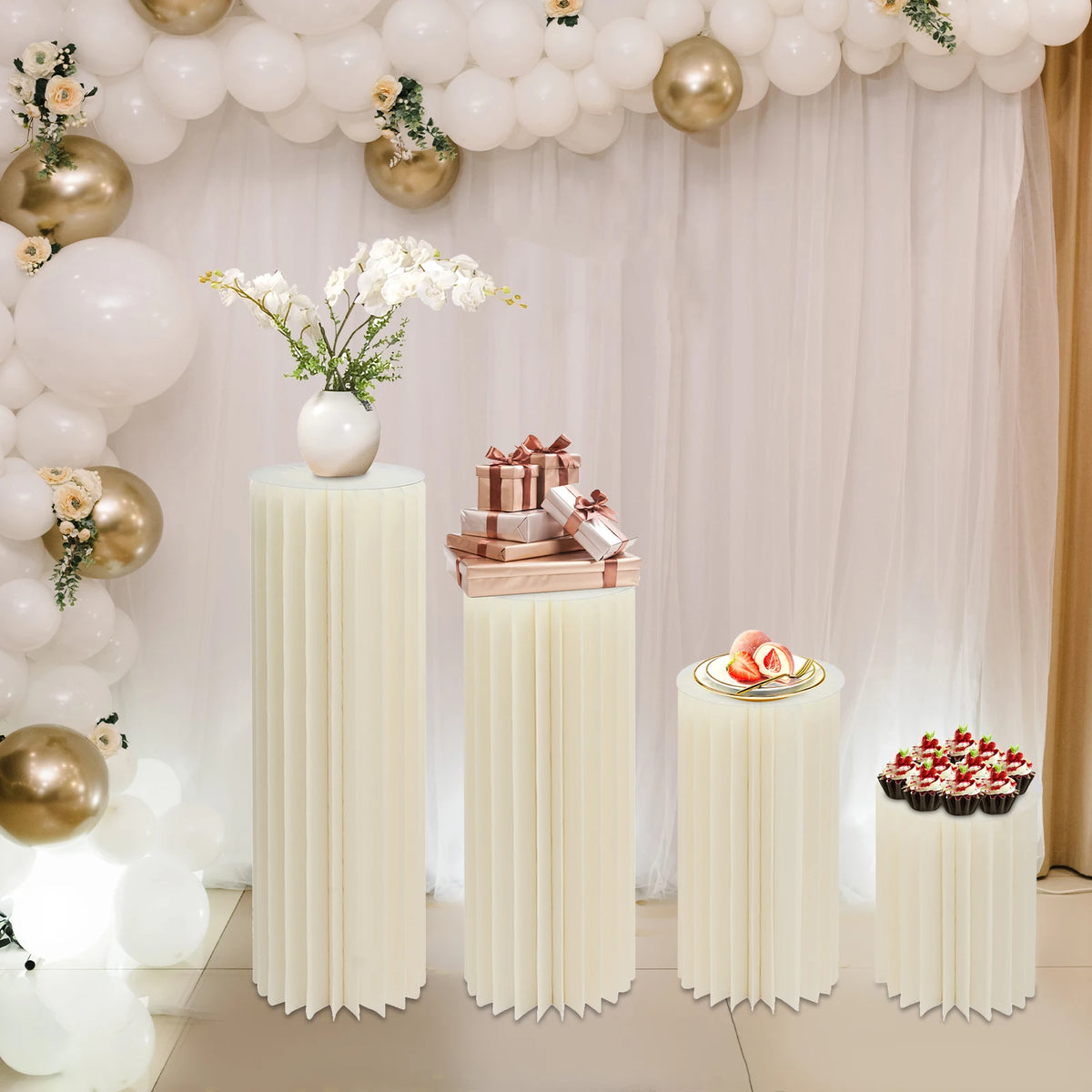 Foldable Cardboard Flower Stand Set for Wedding and Party Displays