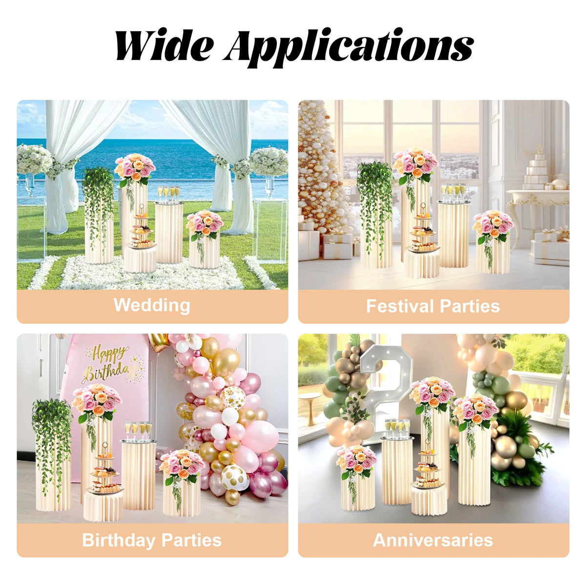 Bymaocar Reusable Cardboard Flower Stand Display Holder for Events