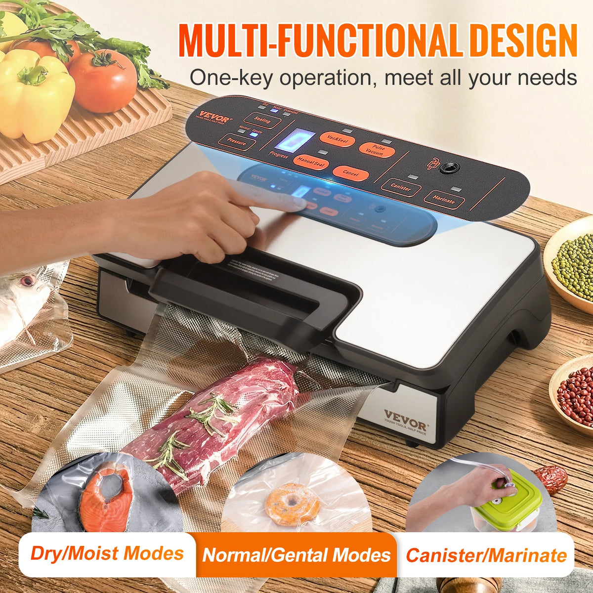 SucceBuy 90KPa Electric Vacuum Sealer Machine for Food Packaging