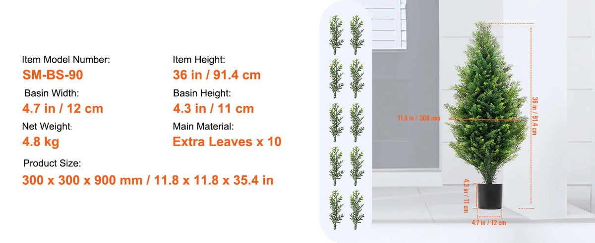 SucceBuy Artificial Cedar Topiary Trees for Home and Garden Decor