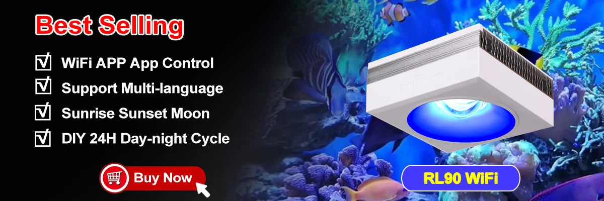 PopBloom Programmable Full Spectrum LED Aquarium Light for Reef Coral