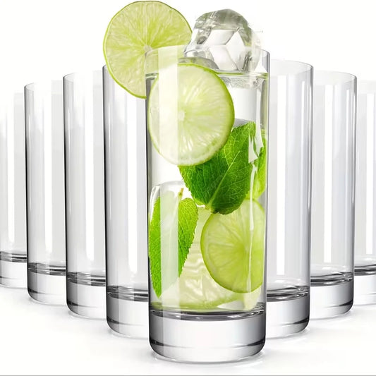 Crystal Highball Drinking Glasses for Cocktails, Juice and Whiskey