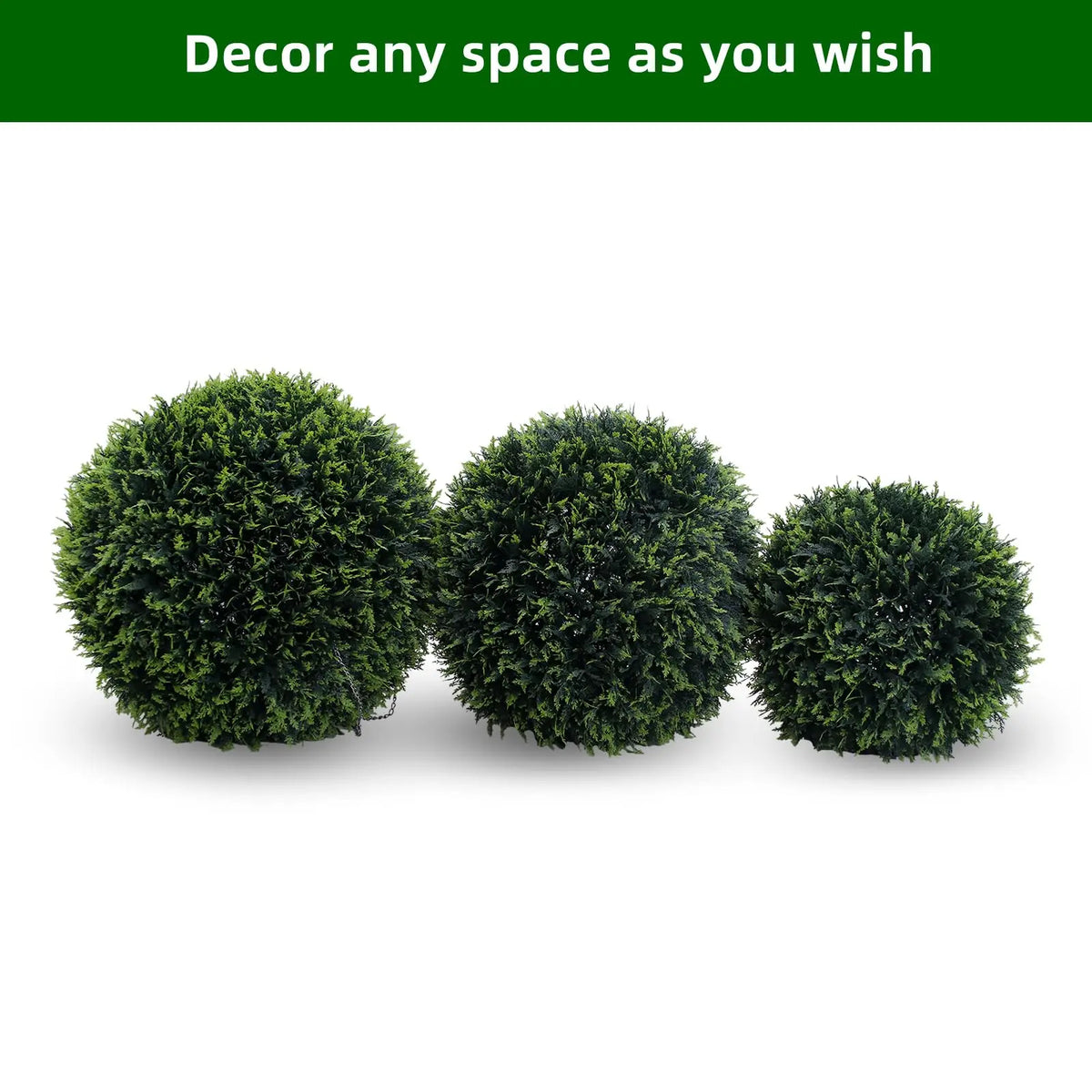 Studyset Artificial Cedar Topiary Balls for Outdoor Home Wedding Decor
