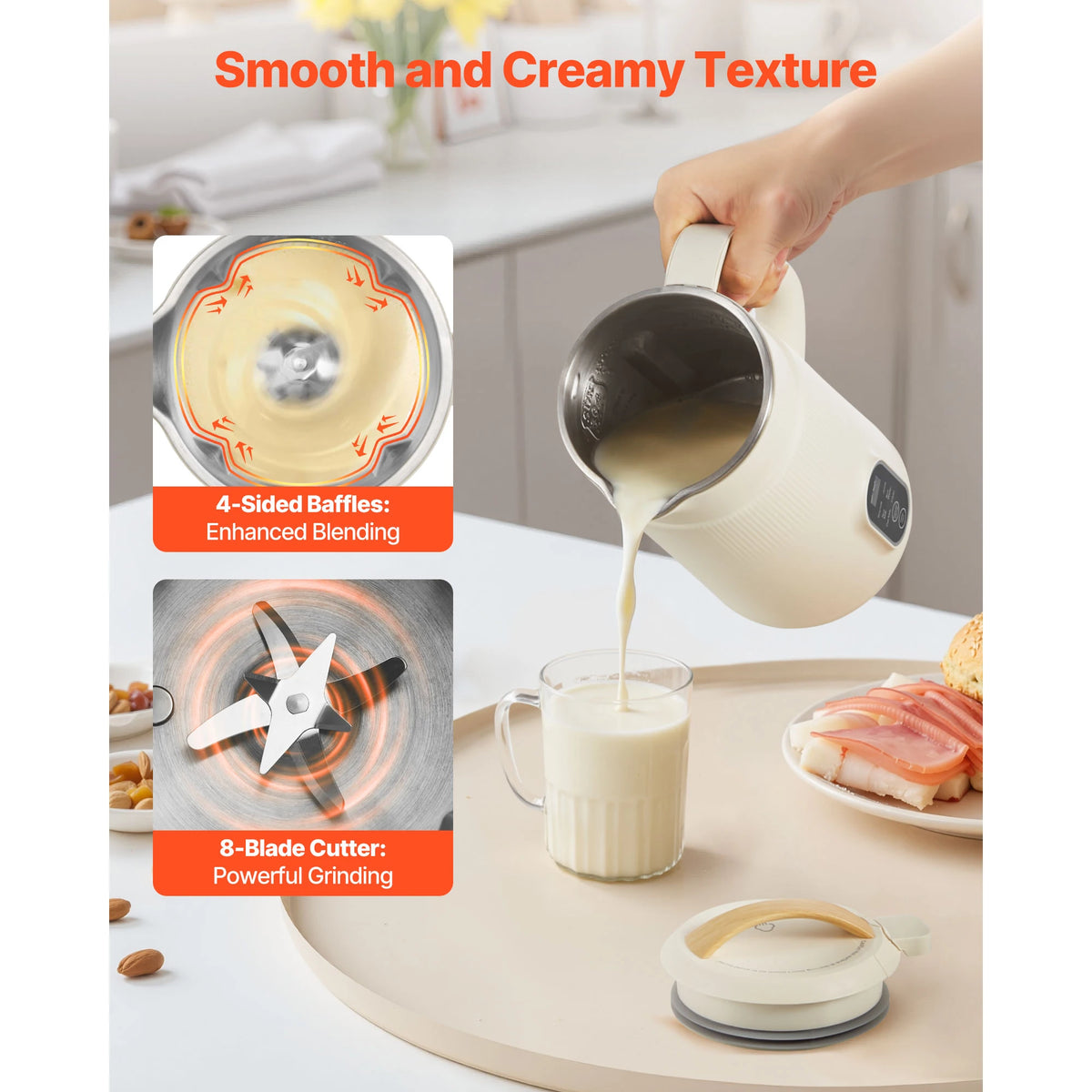 VEVOR 8-in-1 Nut Milk Maker for Soy and Oat Milk
