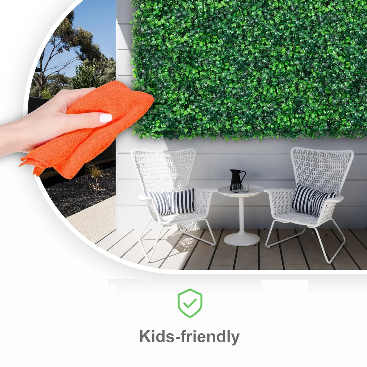 SucceBuy Artificial Boxwood Hedge Panels for Outdoor Wall Decor