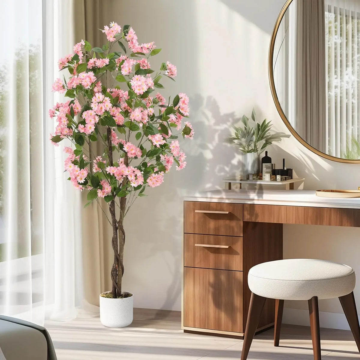 HiMISS Artificial Osmanthus Tree With Lifelike Flowers For Home Decor