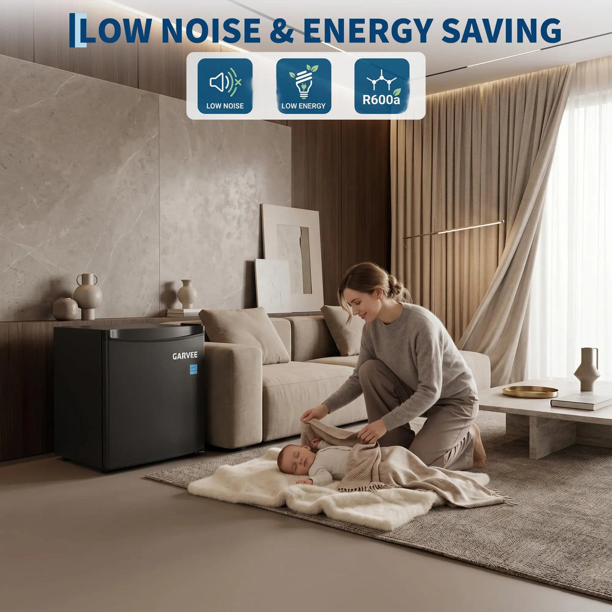Compact Mini Refrigerator With Freezer LED Lighting And Adjustable Shelves