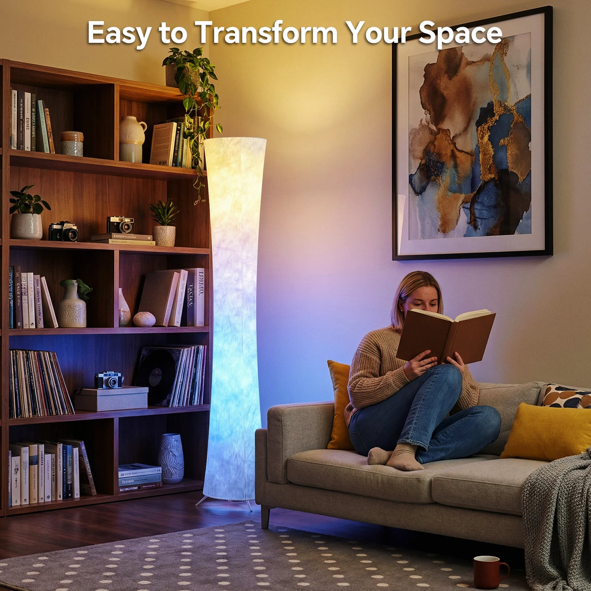Smart RGB Floor Lamp With Music Sync And Remote Control
