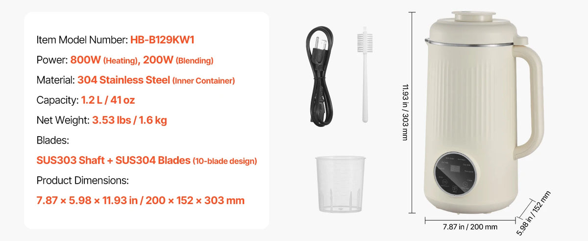 VEVOR 8-in-1 Nut Milk Maker for Soy and Oat Milk