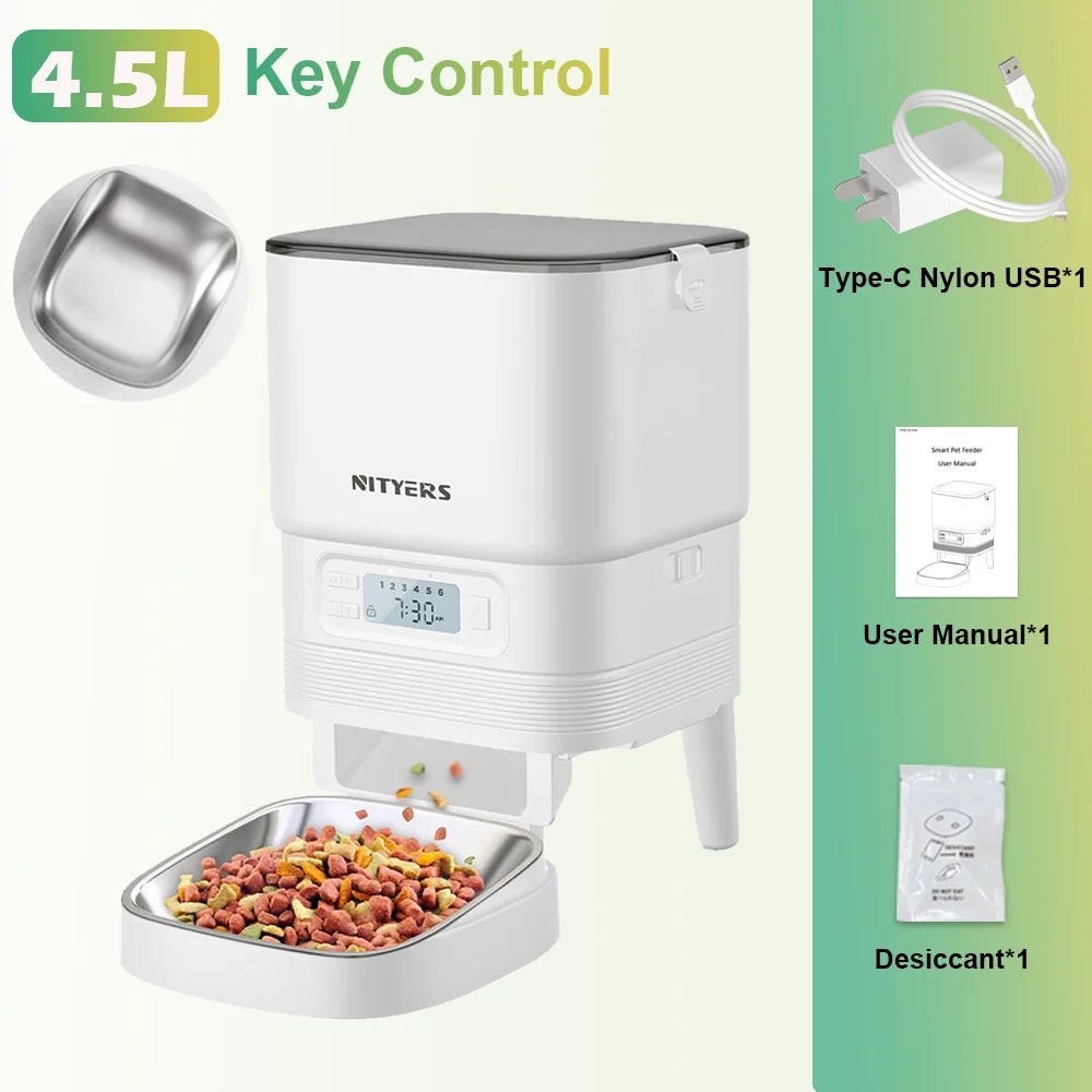 Nityers Automatic Pet Feeder With Timed Portions And Voice Recorder
