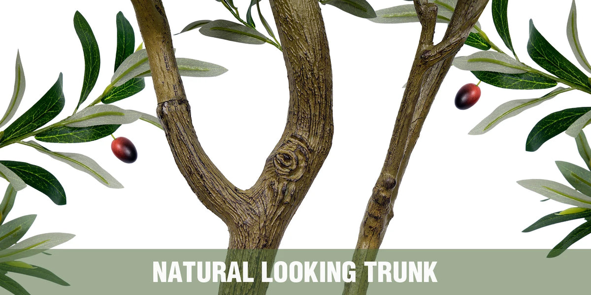 Olitree Artificial Olive Tree With Natural Wood Trunk Home Decoration