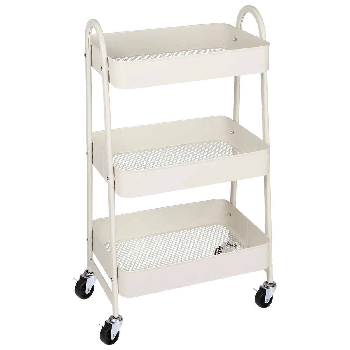 JHK Metal Rolling Storage Cart With Lockable Wheels