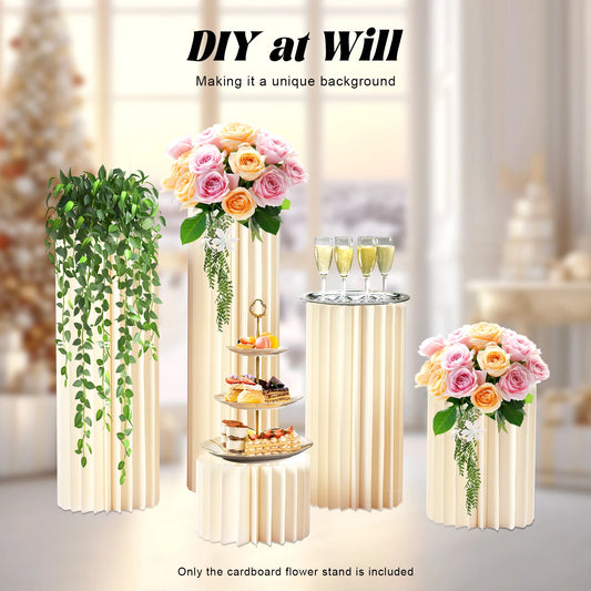 Bymaocar Reusable Cardboard Flower Stand Display Holder for Events