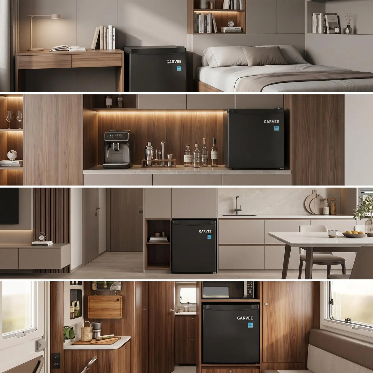 Compact Mini Refrigerator With Freezer LED Lighting And Adjustable Shelves