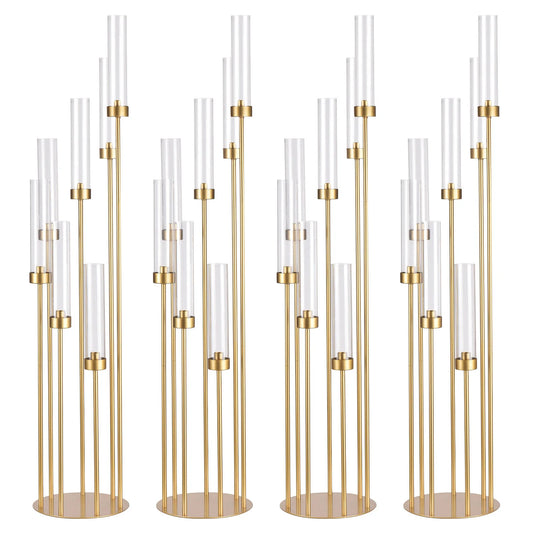 VINCIGANT Seven Arm Floor Candelabra With Removable Acrylic Shades