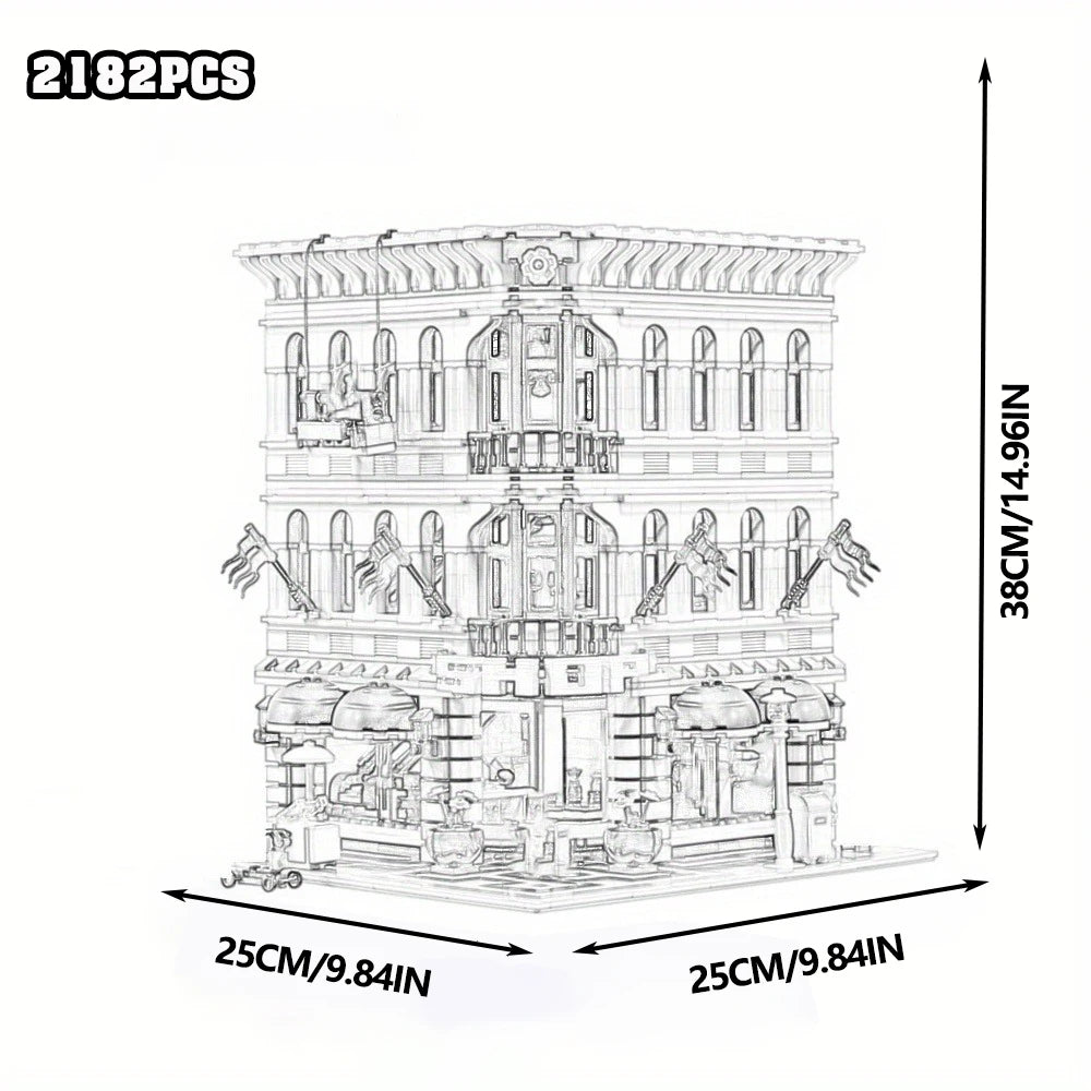 Modular City Corner Jazz Club Hotel Building Blocks Set