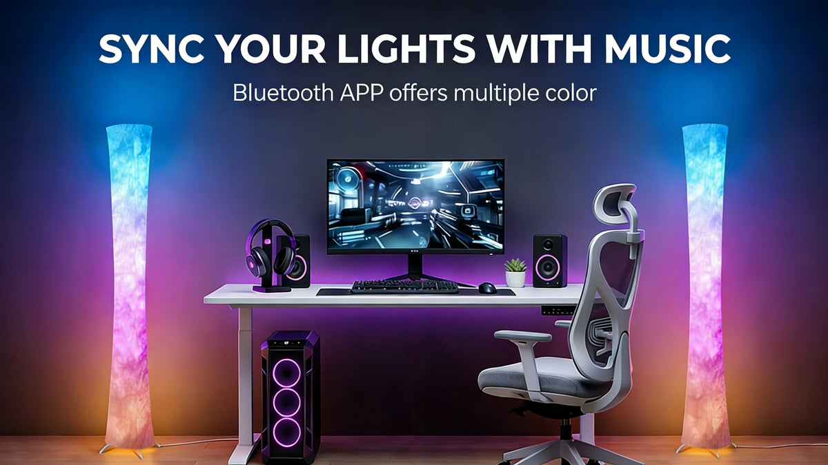 Smart RGB Floor Lamp With Music Sync And Remote Control
