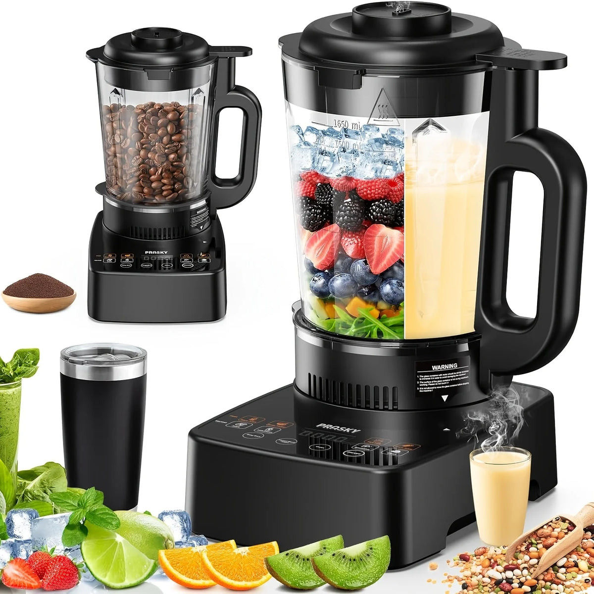 Prasky 2400W Professional Heating Blender With High Speed Auto Clean Function