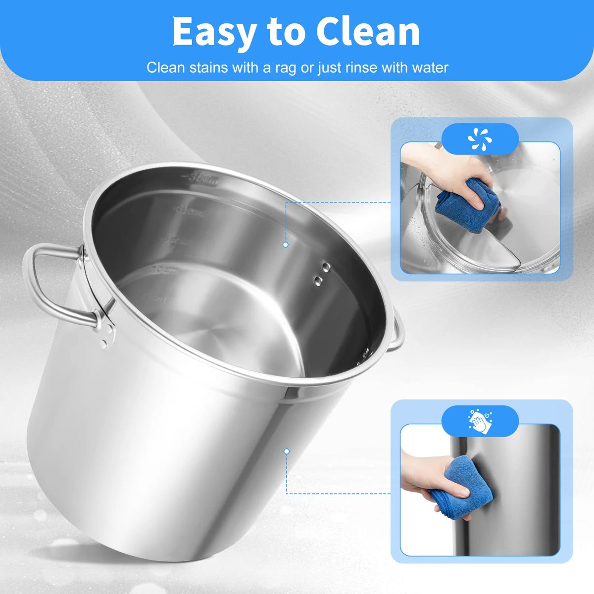 Versatile Stainless Steel Soup Stock Pot With Lid And Handles