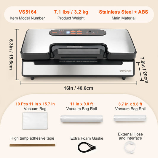 SucceBuy 90KPa Electric Vacuum Sealer Machine for Food Packaging