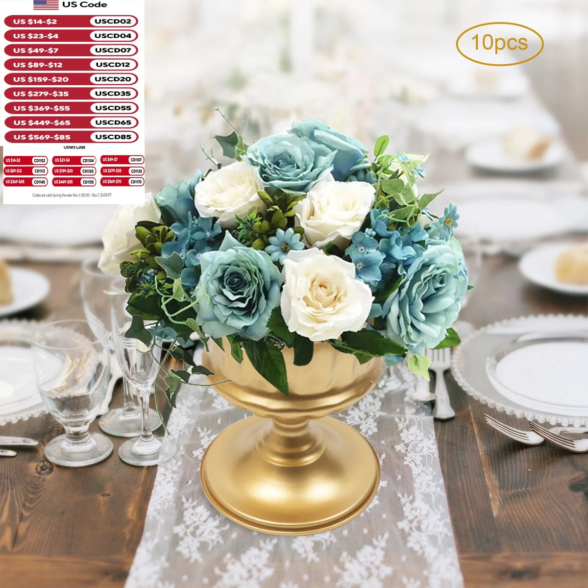 Wedding Trumpet Flower Vases for Table Centerpieces and Event Decor