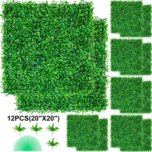 SucceBuy Artificial Boxwood Hedge Panels for Outdoor Privacy and Decor
