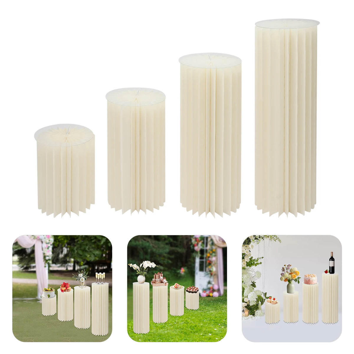 Foldable Cardboard Flower Stand Set for Wedding and Party Displays