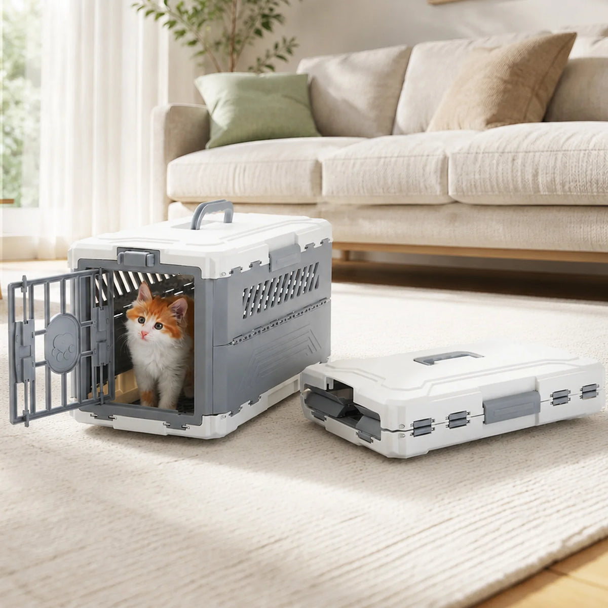 PAWZ Road Foldable Pet Carrier With Secure Door For Travel