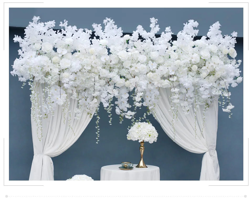 Angela Flower Hanging Cherry Blossom Wisteria Wedding Backdrop Floral Decor