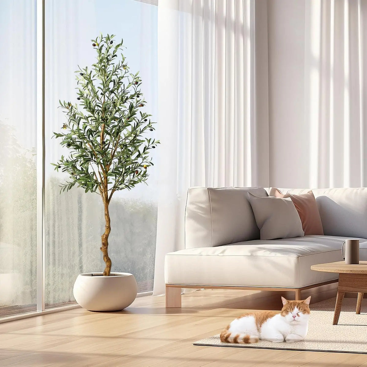 HiMISS Artificial Olive Tree Potted Plant for Home Decor