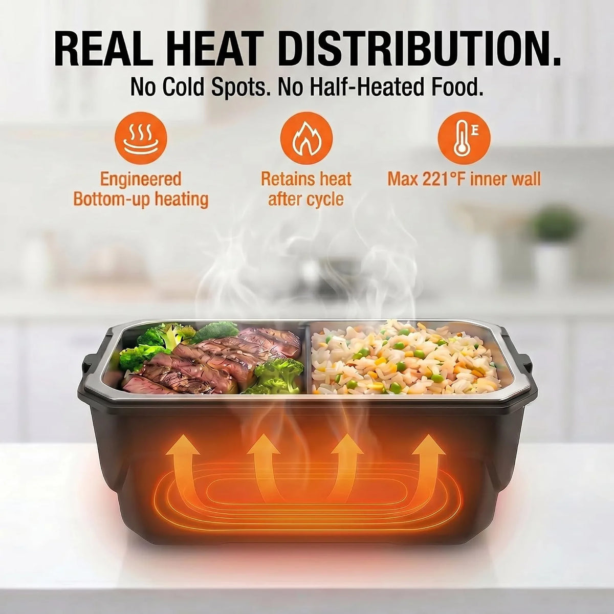 Electric Heated Lunch Box With USB Rechargeable Food Warmer