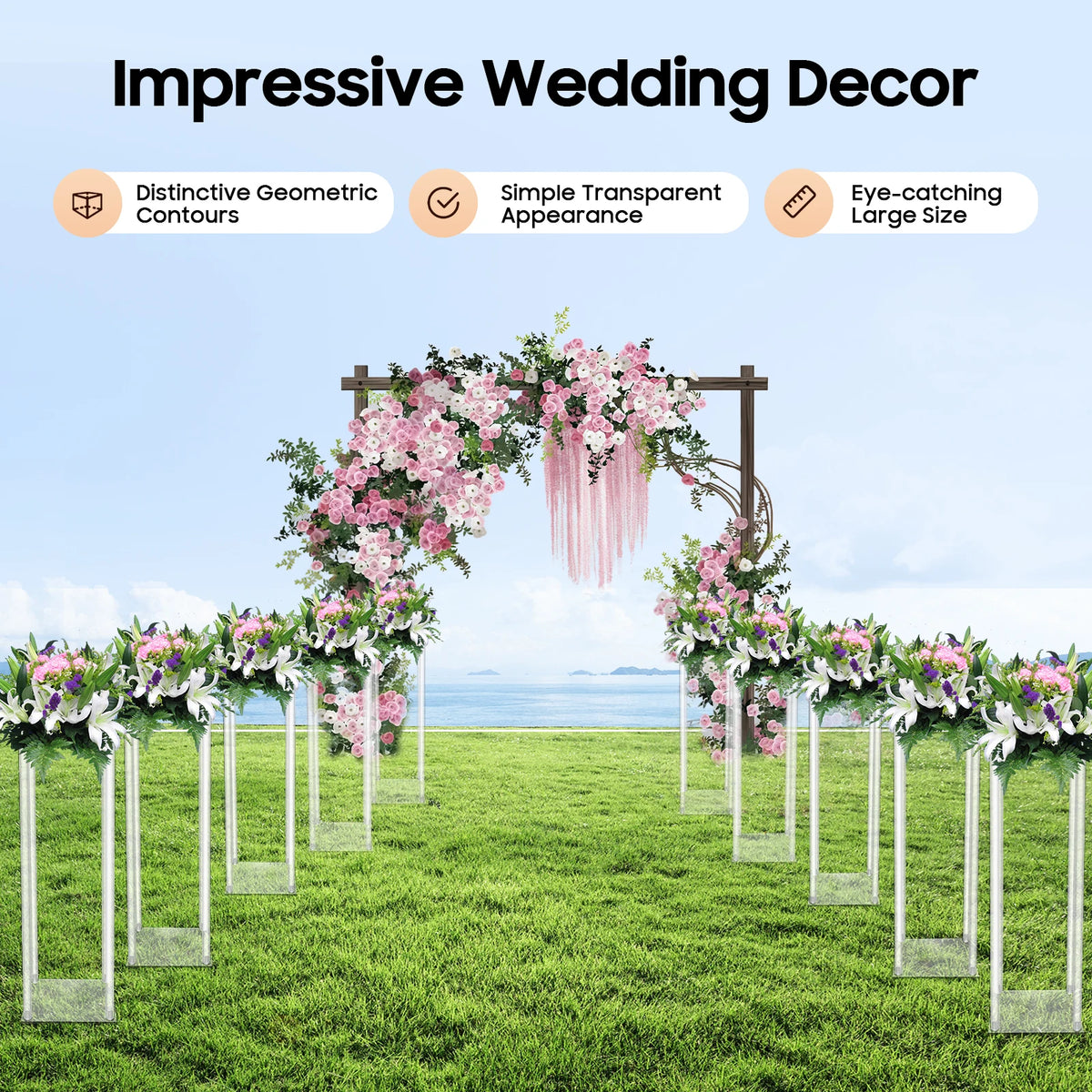 Acrylic Wedding Flower Stands Set for Elegant Event Centerpieces