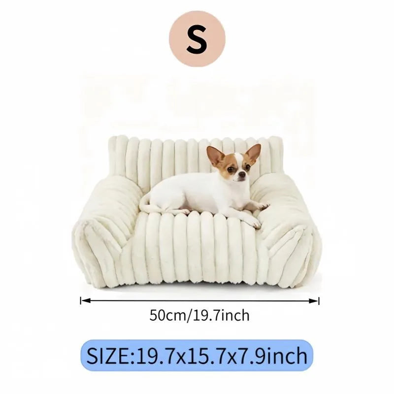 Plush Cat Sofa Bed With Washable Cover And Cozy Support
