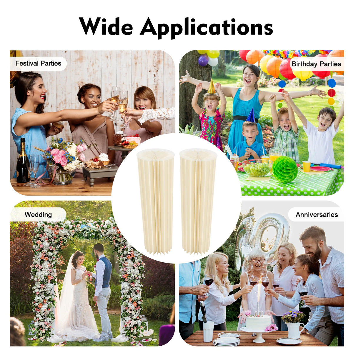 Reusable Foldable Honeycomb Cardboard Wedding Flower Stand Display Pedestal