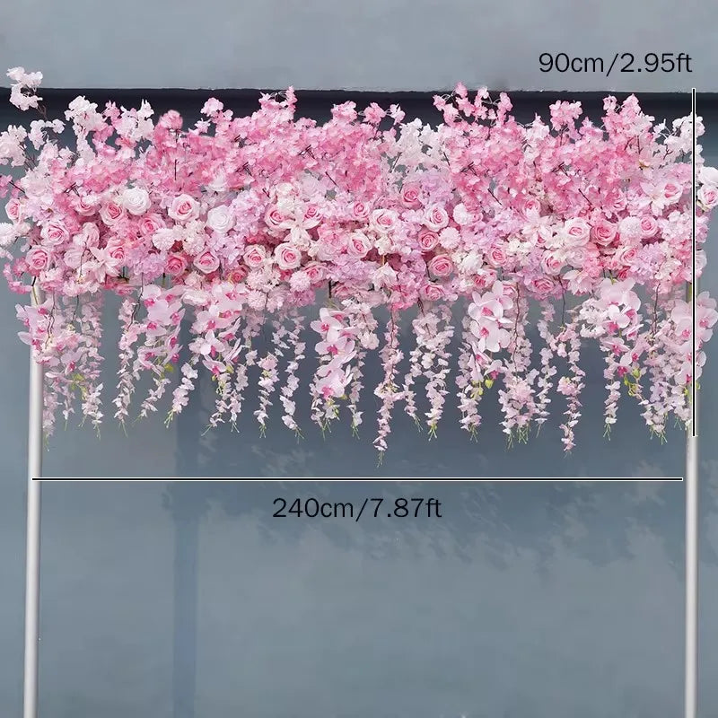 Angela Flower Hanging Cherry Blossom Wisteria Wedding Backdrop Floral Decor