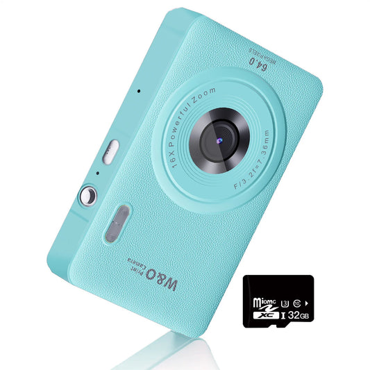 2026 New 48MP 1080P Full HD Digital Camera - 2.4-Inch Portable Auto-Focus Vlogging Camera with 32GB Memory Card & 16X Zoom | USB-C Rechargeable, Built-in Puzzle Game | Compact Travel Camera for Beginners - Budget-Friendly Hol