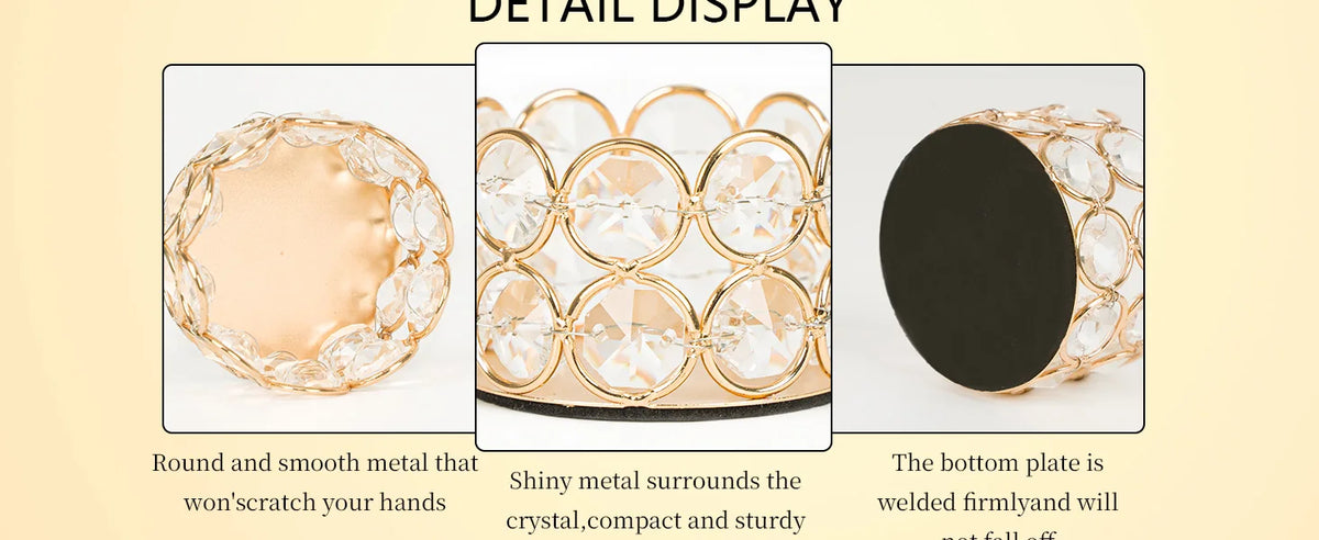 VINCIGANT Crystal Votive Candle Holders for Weddings and Home Decor