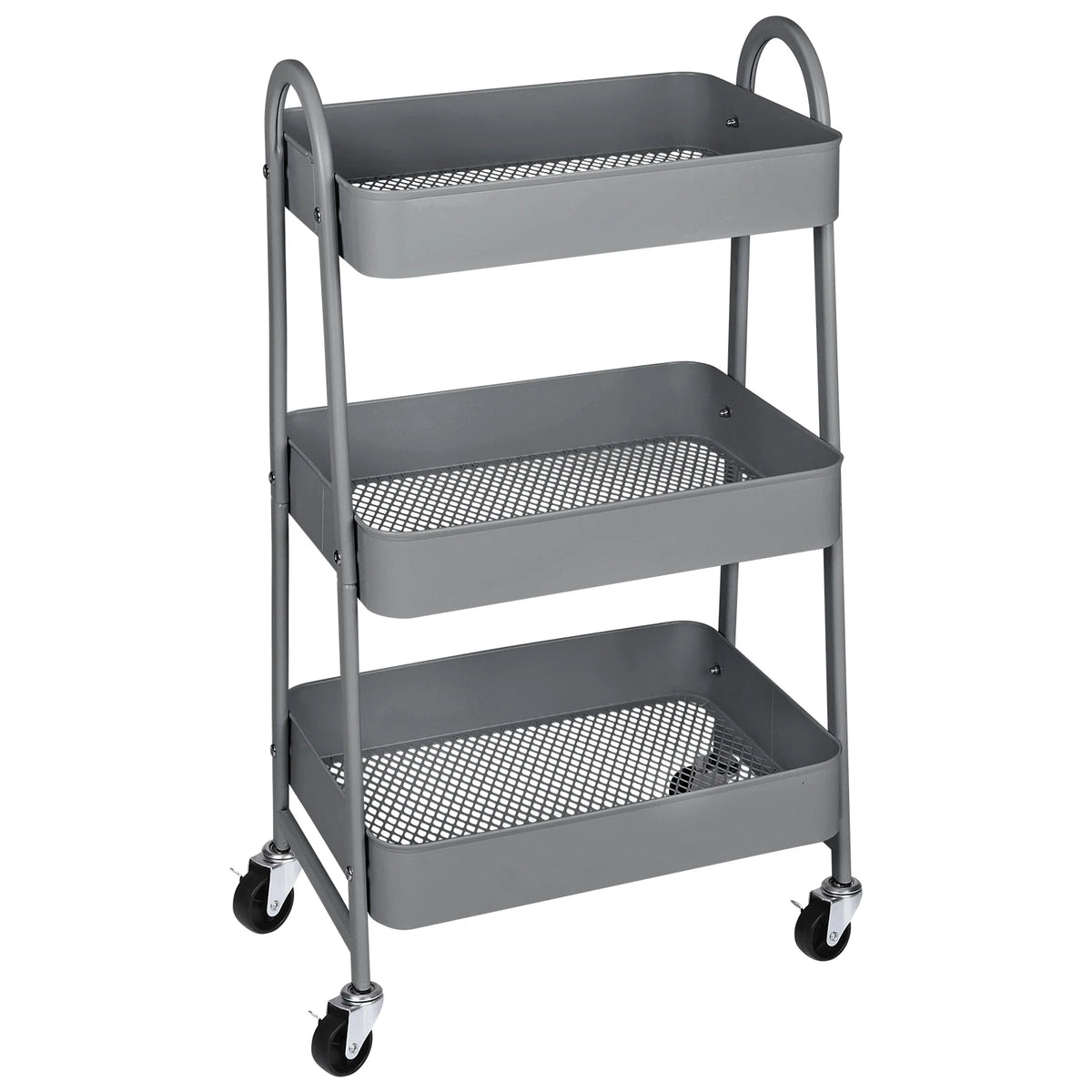 JHK Metal Rolling Storage Cart With Lockable Wheels