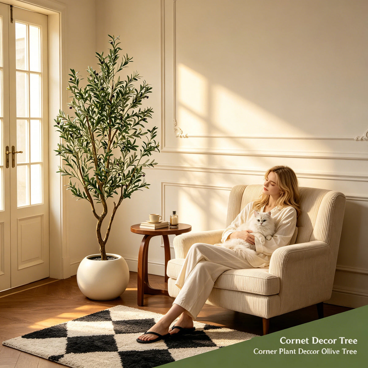 Olitree Artificial Olive Tree With Natural Wood Trunk Home Decoration