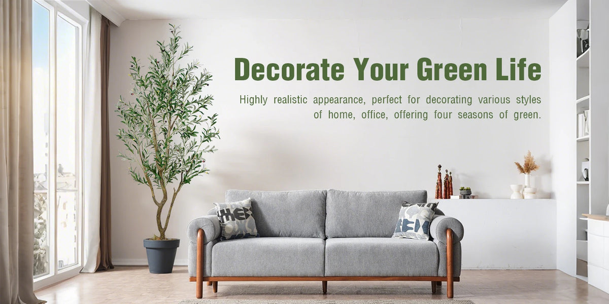 Olitree Artificial Olive Tree With Natural Wood Trunk Home Decoration