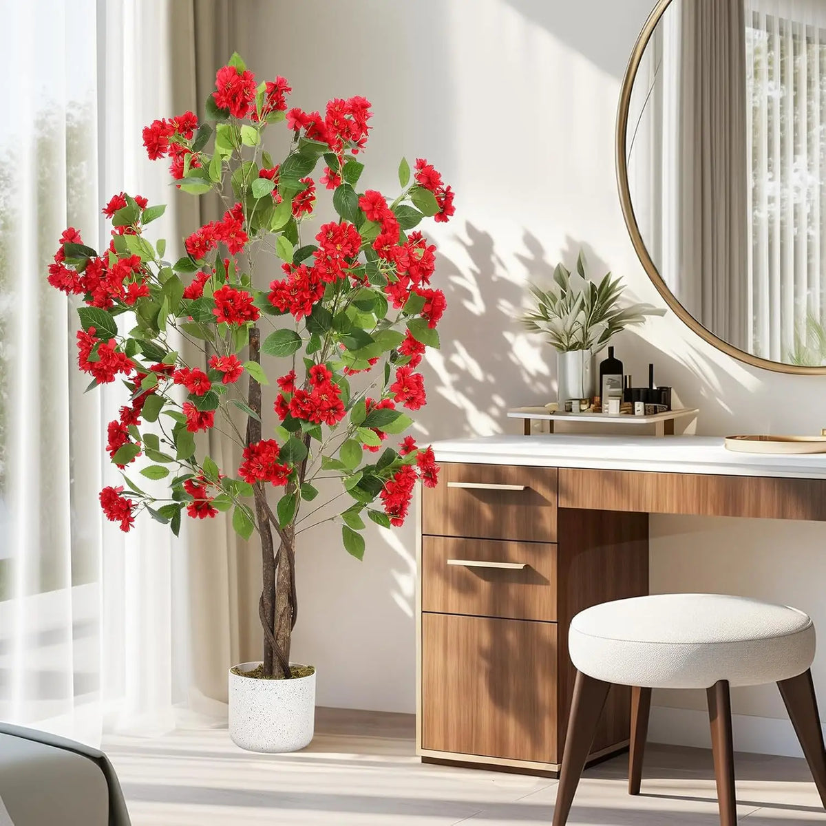 HiMISS Artificial Osmanthus Tree With Lifelike Flowers For Home Decor