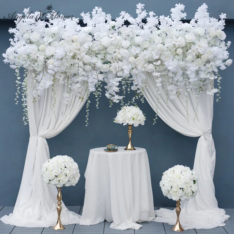 Angela Flower Hanging Cherry Blossom Wisteria Wedding Backdrop Floral Decor