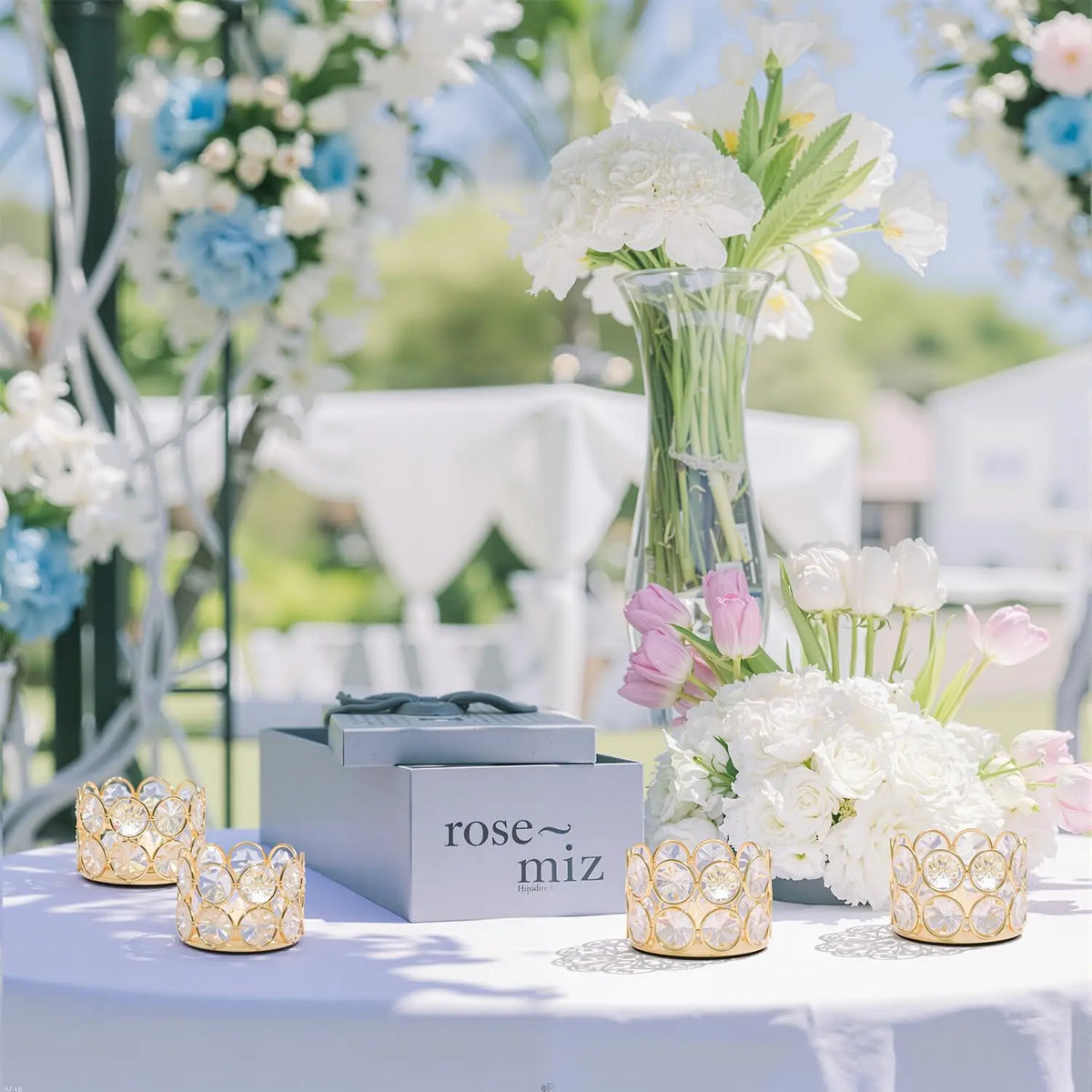VINCIGANT Crystal Votive Candle Holders for Weddings and Home Decor