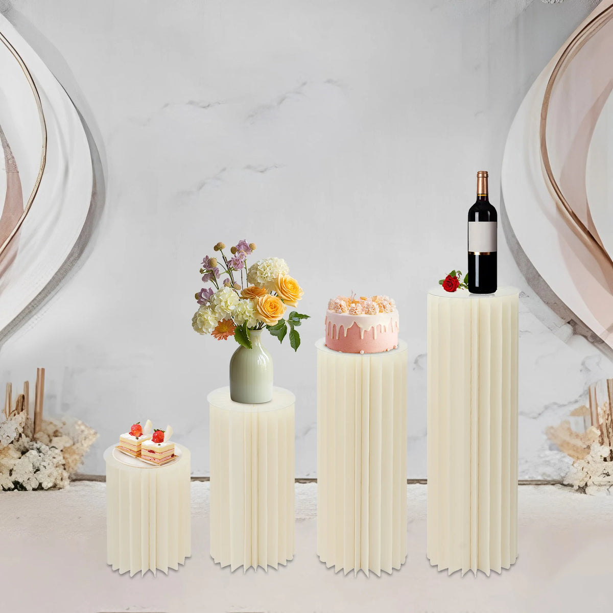 Foldable Cardboard Flower Stand Set for Wedding and Party Displays