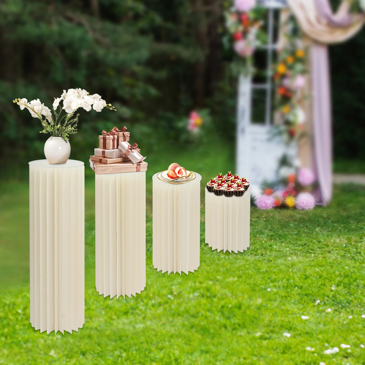 Foldable Cardboard Flower Stand Set for Wedding and Party Displays