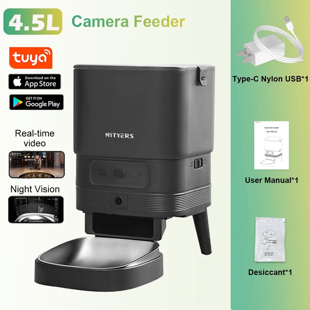 Nityers Automatic Pet Feeder With Timed Portions And Voice Recorder